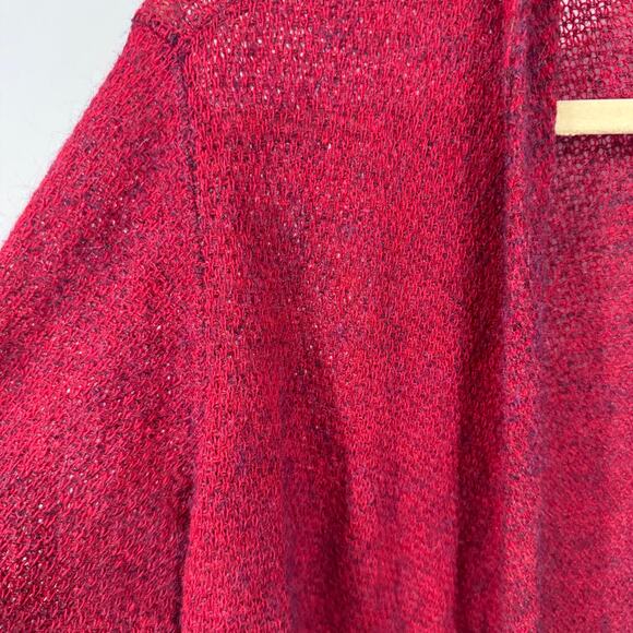 Eileen Fisher Red Mohair Cashmere Web Knit Cardigan Sweater 1X - Picture 5 of 5